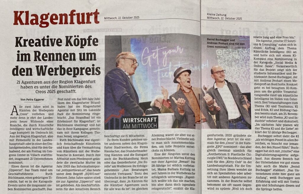 CREOS und KI:Kompasss in der Kleinen Zeitung am 22.10.2025